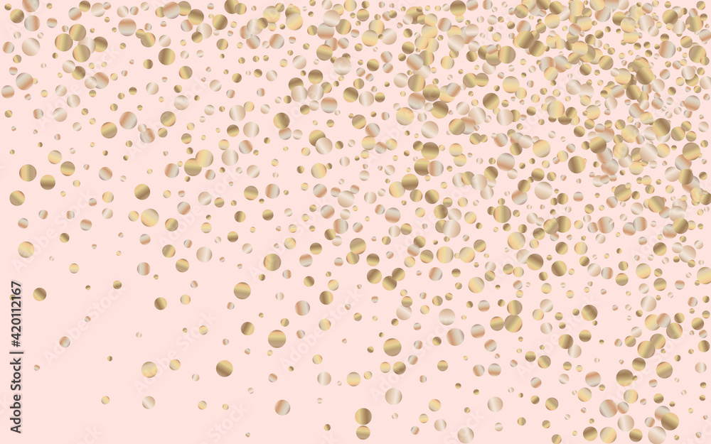 Golden Polka Holiday Pink Background. Luxury