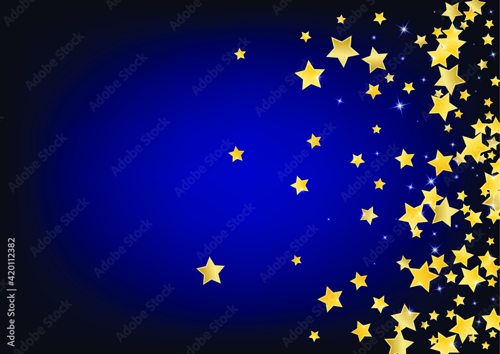 Gold Festive Stars Vector Blue Background. Gold Festive Stars Vector Blue Background.