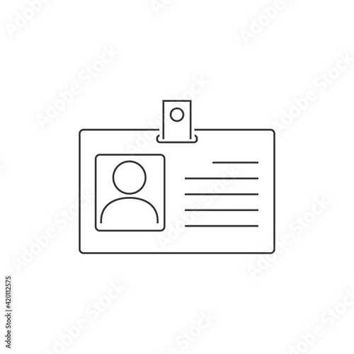 ID card vector line icon, identification card icon, personal identification card symbol
