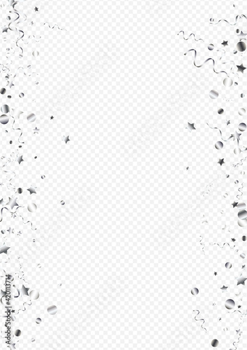 Silver Confetti Celebration Vector Transparent