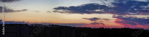 wide angle cloudy landscape