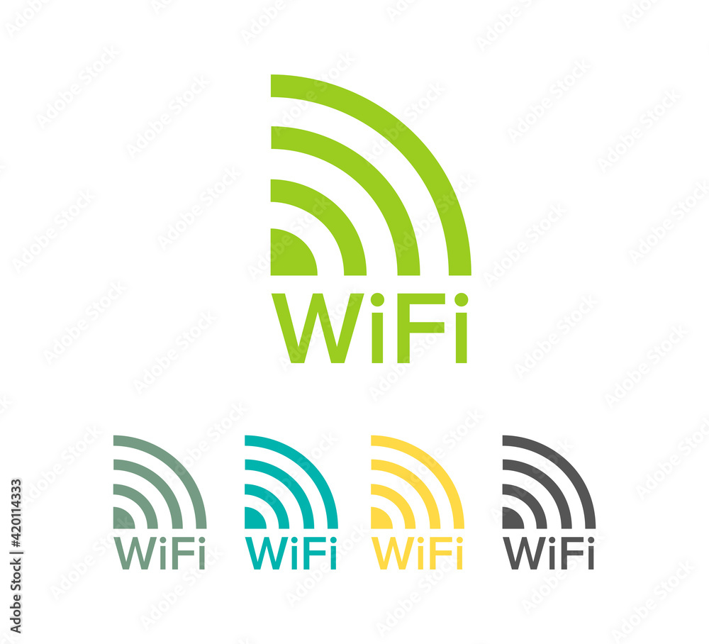 WI-Fi Set icon, Set of different wireless and wifi icons. Vector Illustration. WI-Fi Set icon, Set of different wireless and wifi icons. Vector Illustration.