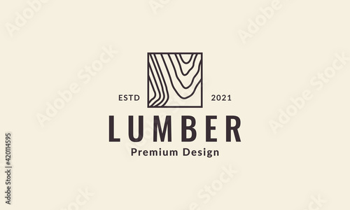 wood cut lines square texture logo symbol vector icon illustration design