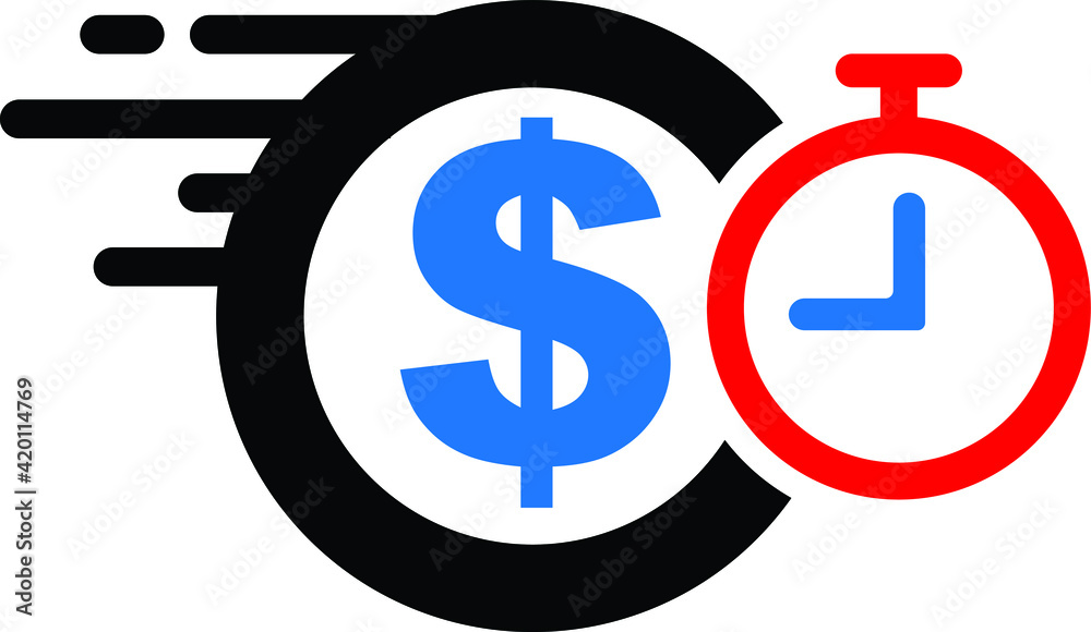 Fast money transfer icon, sent money icon, money transfer icon with dollar sign, quick money transfer icon Fast money transfer icon, sent money icon, money transfer icon with dollar sign, quick money transfer icon