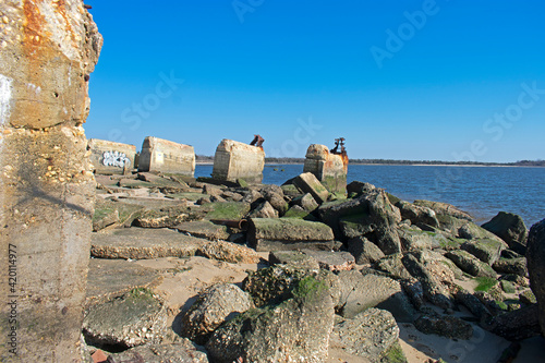 Military structure of Fort Hancock in Sandy Hook, New Jersey, in ruins -02