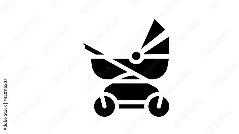 baby stroller glyph icon animation baby stroller glyph icon animation