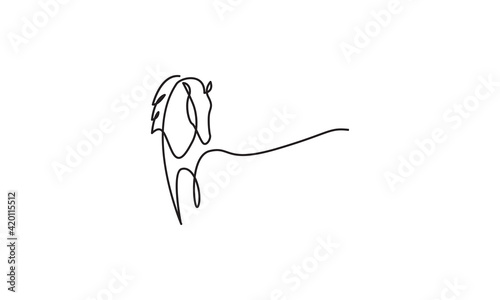 lines art drawing horse modern logo vector symbol icon illustration design