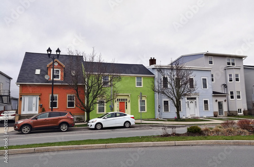 Colorful wooden row houses in Halifax.