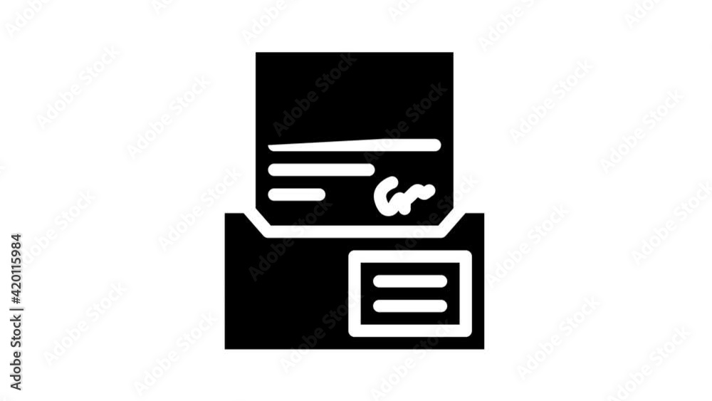 envelope with message glyph icon animation envelope with message glyph icon animation