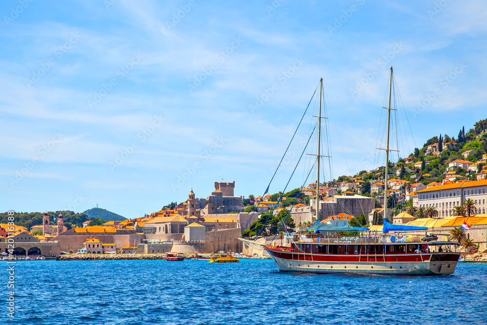 Old port of Dubrovnik in Croatia