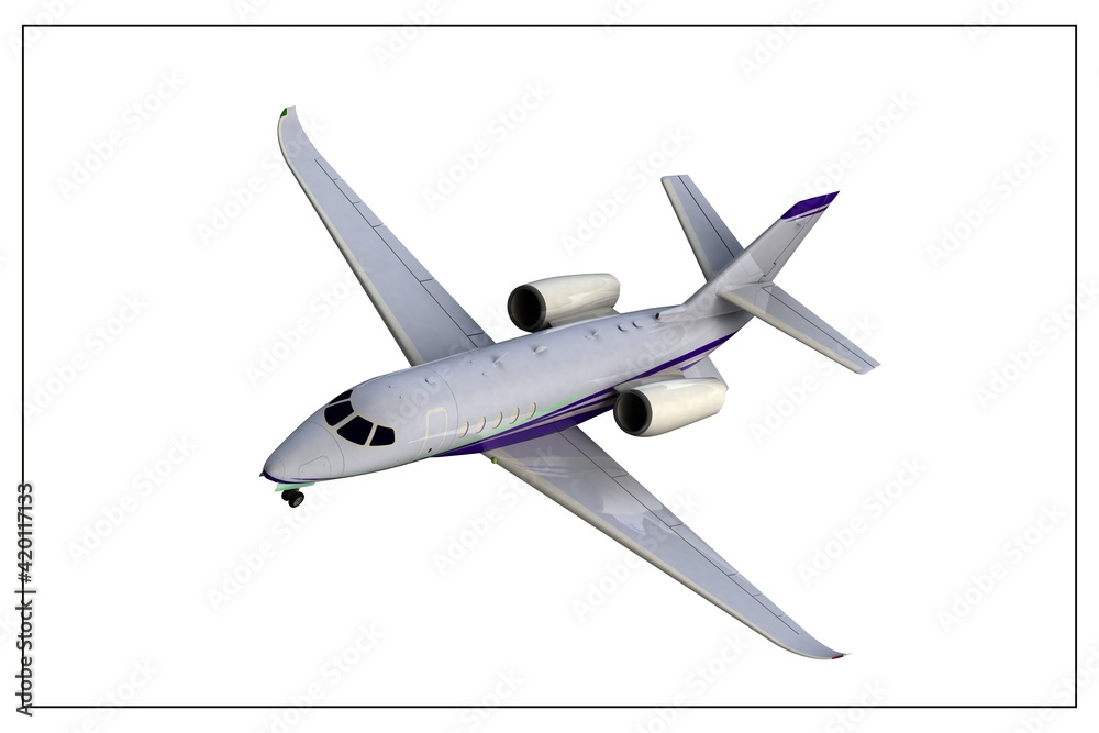 3D design of an airplane.