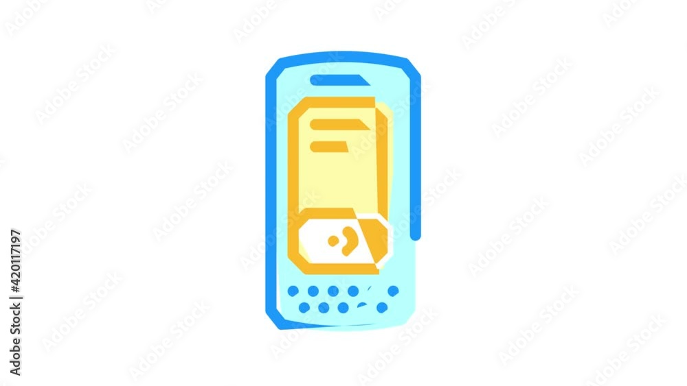 data collection terminal color icon animation data collection terminal color icon animation