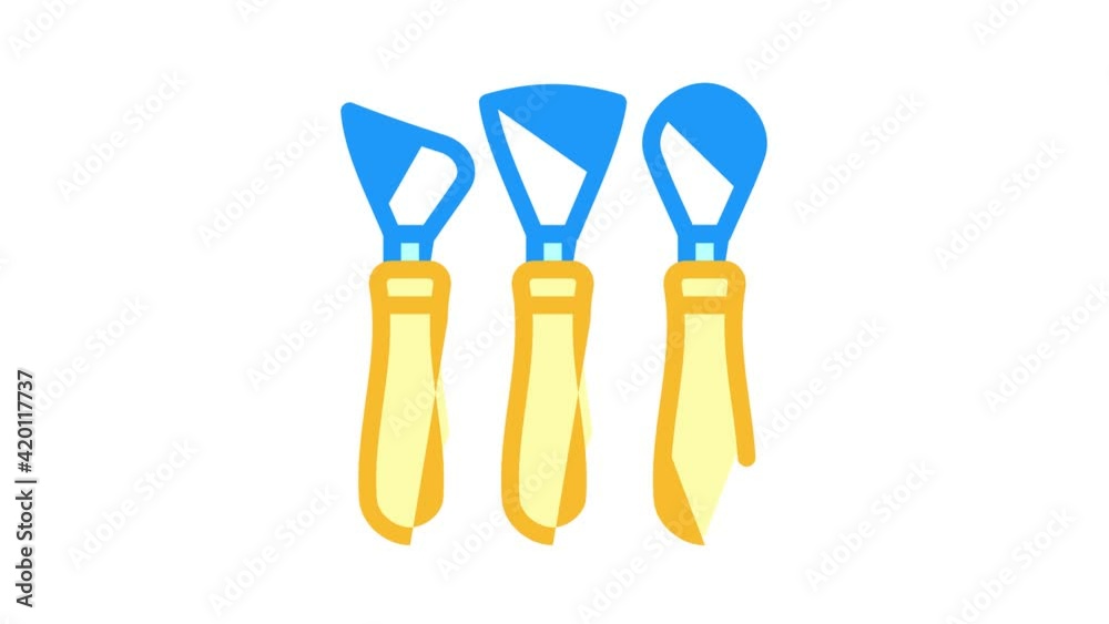 shovels pottery tools color icon animation