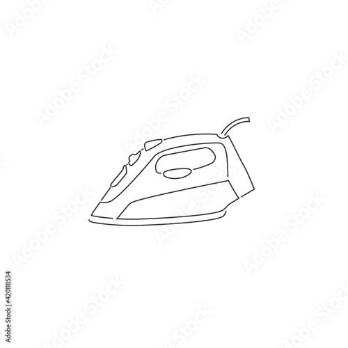 Iron line icon in flat style. Vector illustration