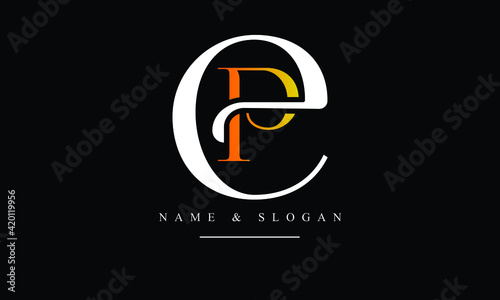 PE, EP, P, E abstract letters logo monogram