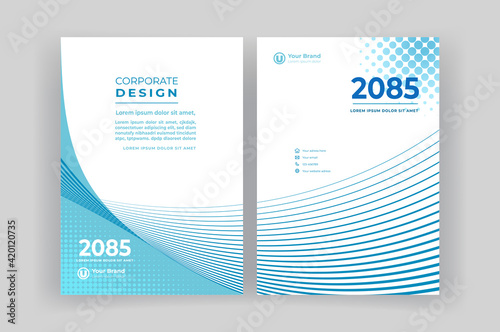 Corporate book cover design template. Brochure  template. photo