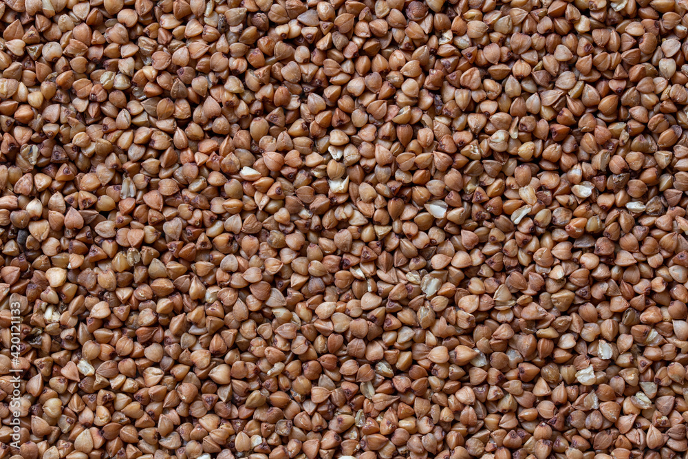 background of close up of buckwheat groats background of close up of buckwheat groats