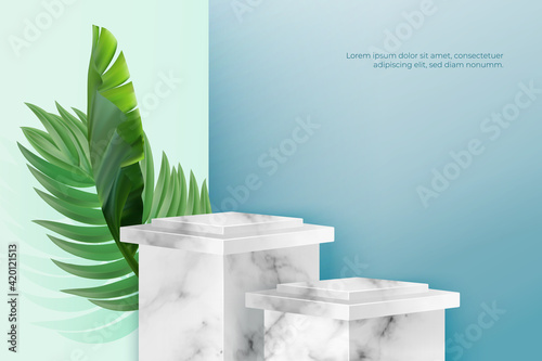 Podium with shadow overlay effect for product presentation.