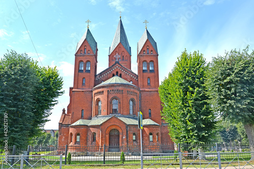 View of the Orthodox Church of the Archangel Michael (former Protestant reform church of Insterburg, 1890). Chernyakhovsk, Kaliningrad region photo