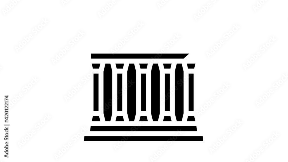 concordia temple, agrigento sicily glyph icon animation concordia temple, agrigento sicily glyph icon animation