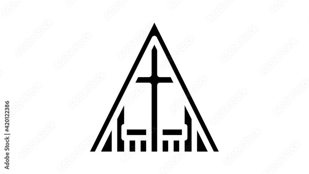 arctic cathedral, norway glyph icon animation arctic cathedral, norway glyph icon animation