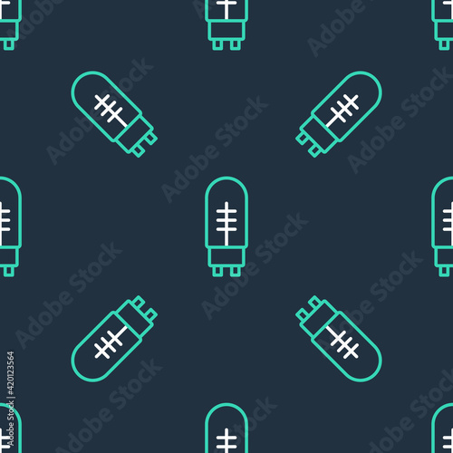 Line Light emitting diode icon isolated seamless pattern on black background. Semiconductor diode electrical component. Vector © vector_v