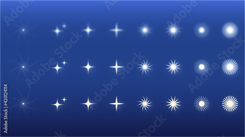 stars and sparkles elements vector set