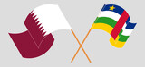Crossed flags of Qatar and Central African Republic. Official colors. Correct proportion
