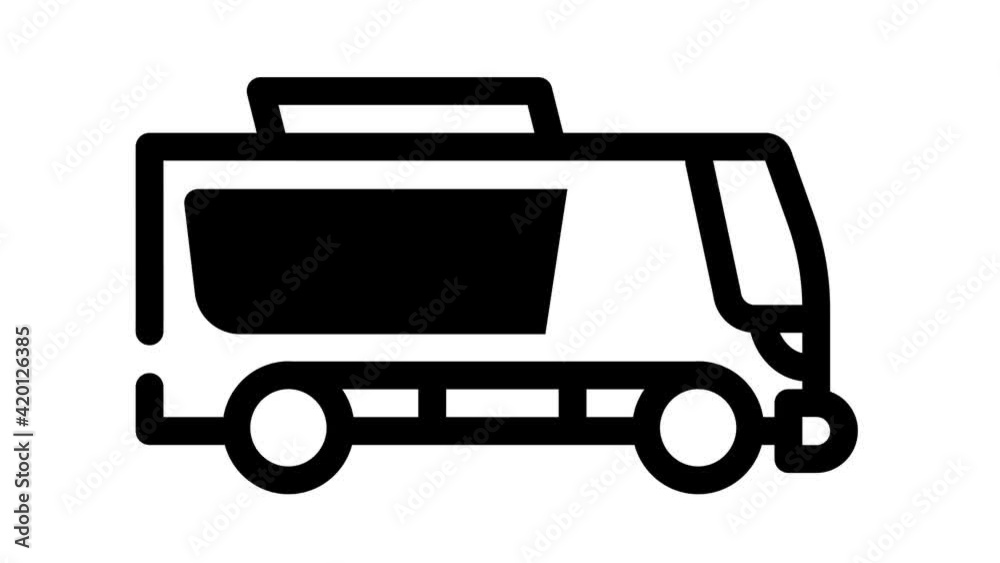 electric bus public transportat black icon animation electric bus public transportat black icon animation