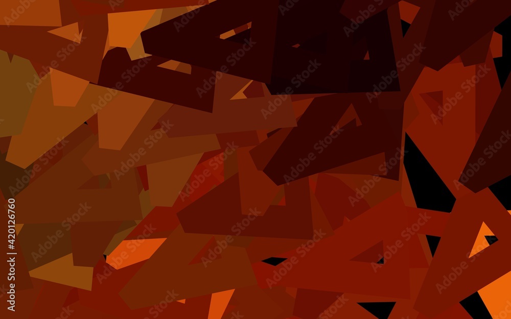 Dark Brown vector background with polygonal style.