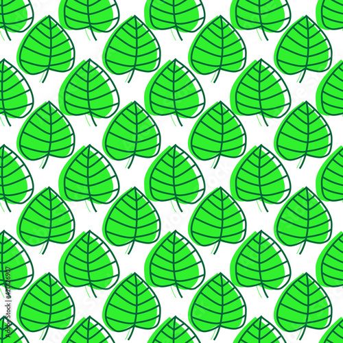 Seamless background with stylized green leaves.