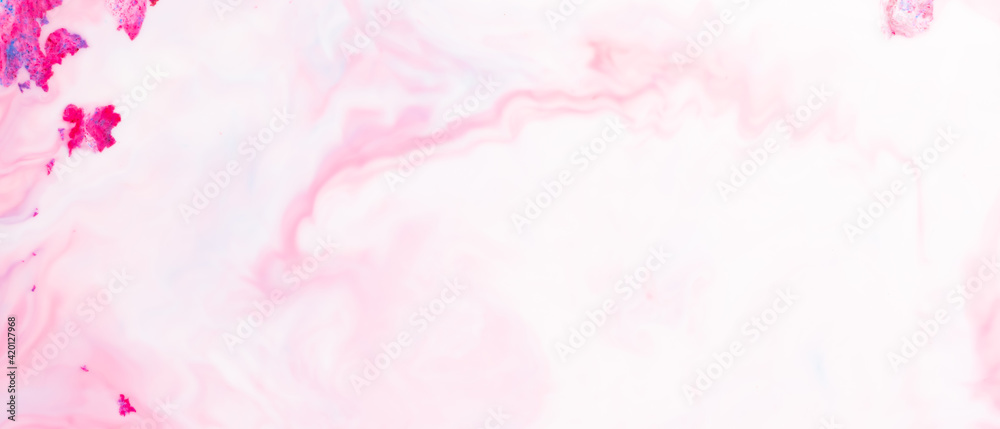 Fluid Art. Pink abstract texture. Liquid marble pattern. Abstract background