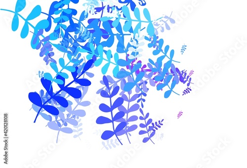 Light Blue, Red vector abstract design with leaves.