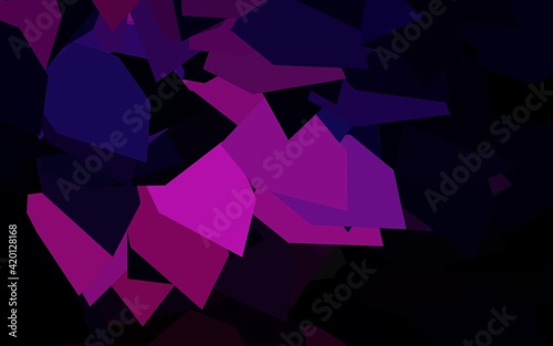 Dark Pink vector backdrop with lines, triangles.