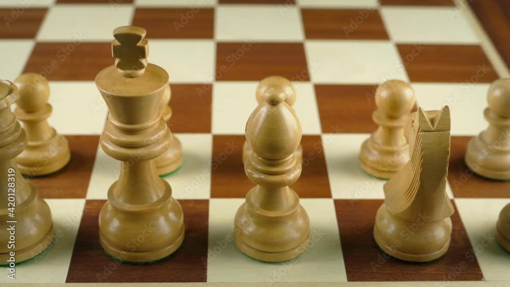 Light Chess Pieces Sideways Moving Shot Light Chess Pieces Sideways Moving Shot