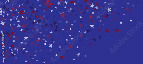 National American Stars Vector Background. USA 11th of November Veteran's 4th of July Memorial Labor President's Independence Day