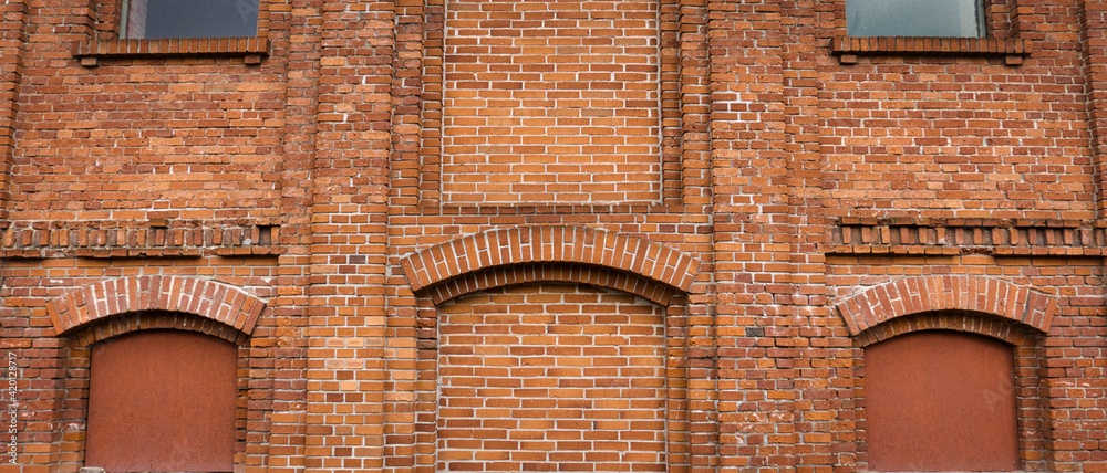 Obraz premium TŁO, FASADA BUDYNKU Z CEGŁY