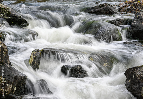 Waterfall close-up in the mountains 7195