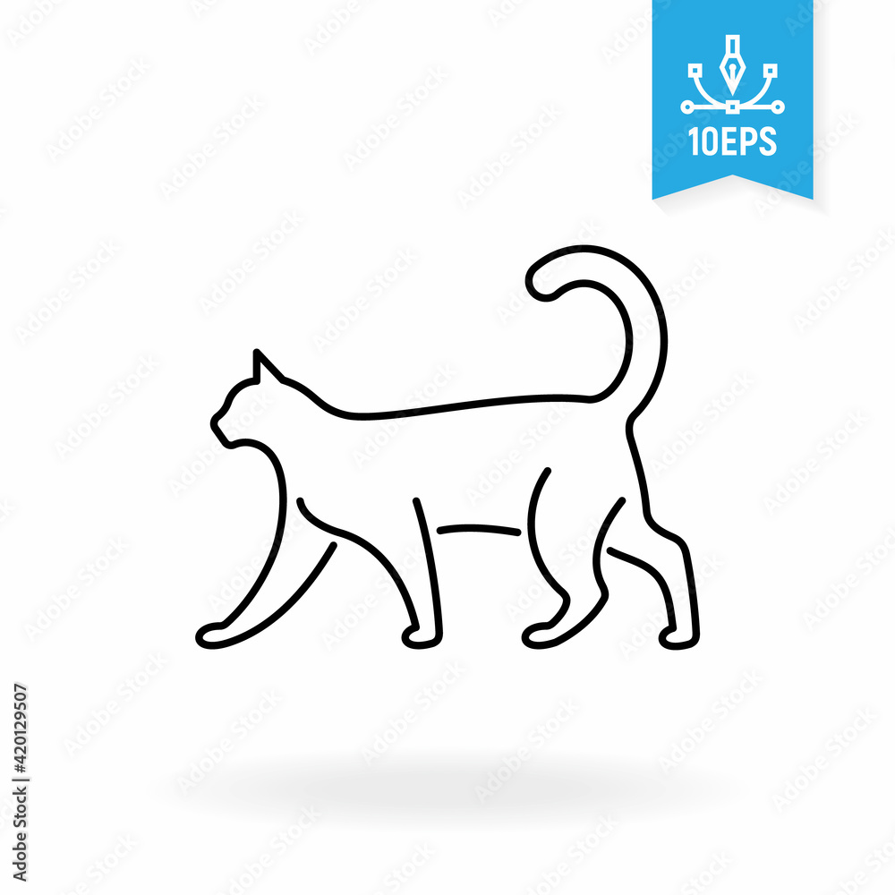Cat vector icon. Kitten, pet, domestic animal illustration. Feline symbol.