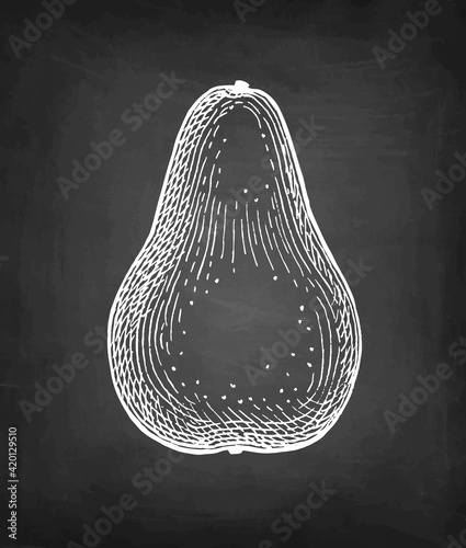 Chalk sketch of pear.