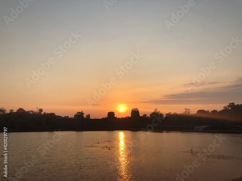 Sunrise at the ancient temple Angkor Wat in Cambodia, Asia. Southeast Asia © Francesco