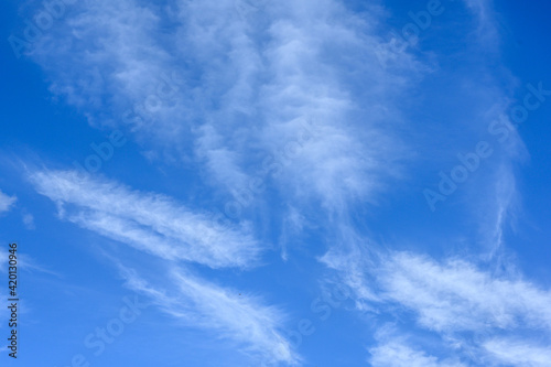 Wispy white clouds in a blue sky 1528