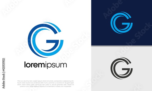 Innovative high tech logo template. Template label for technology. Technology Logo. Initial G logo design.