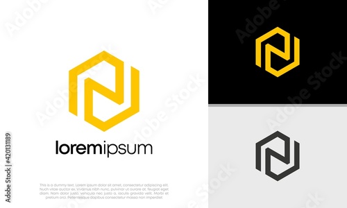 Initials N logo design. Initial Letter Logo. 