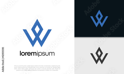 Luxury intial W logo design. Initial Letter Logo. 