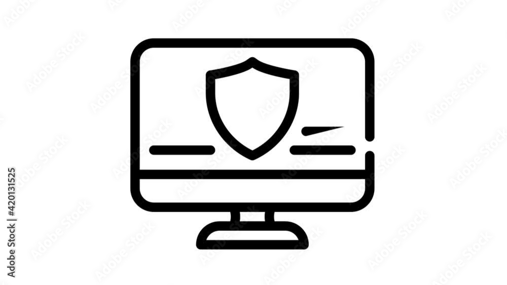 data security operating system black icon animation
