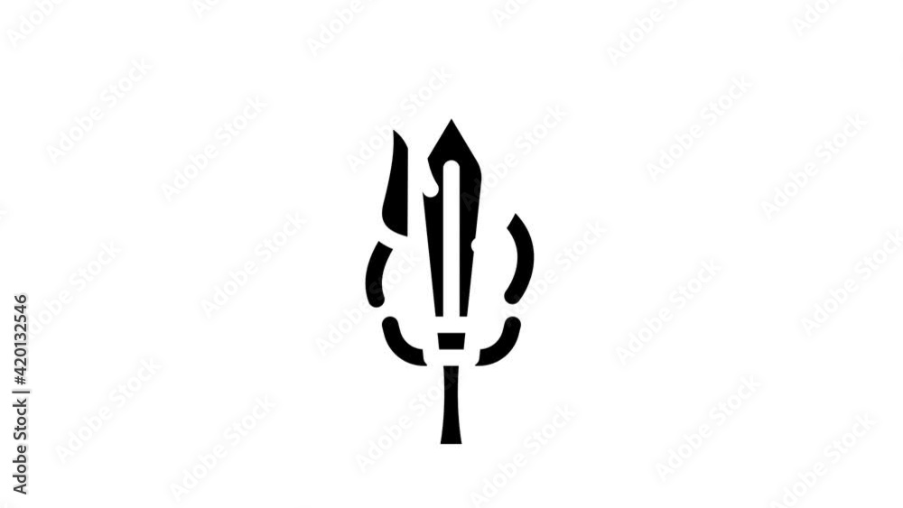 burning sword glyph icon animation