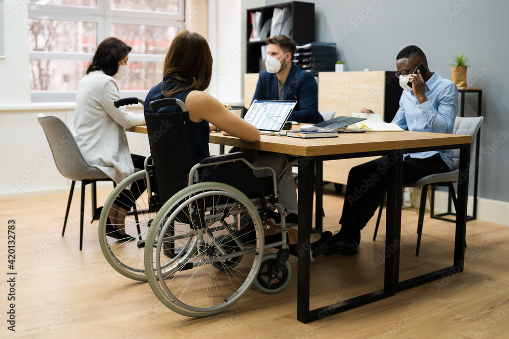 Diverse Disabled Business Worker People Diverse Disabled Business Worker People