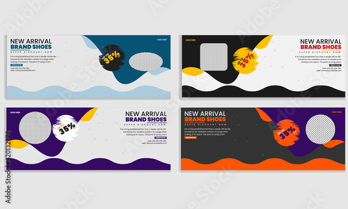 Product promotion creative modern web banner design template.