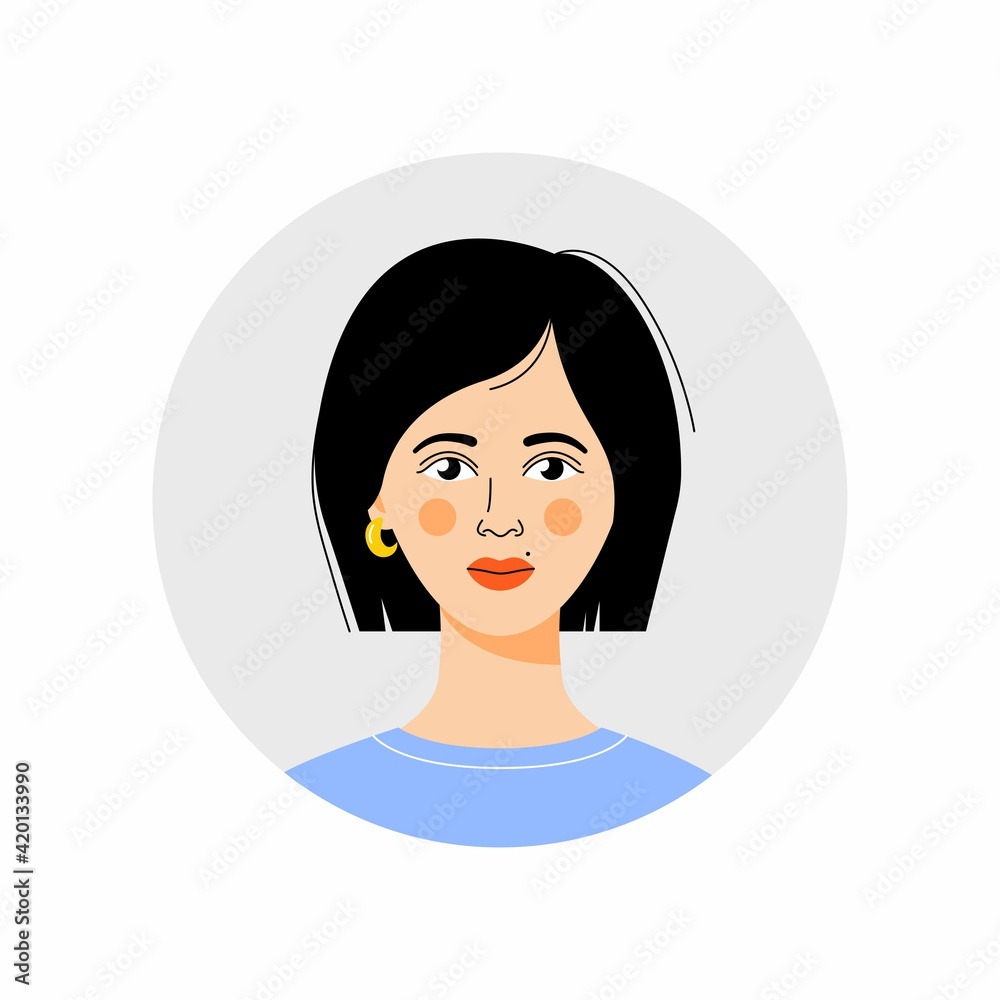 Beautiful woman avatar profile icon 